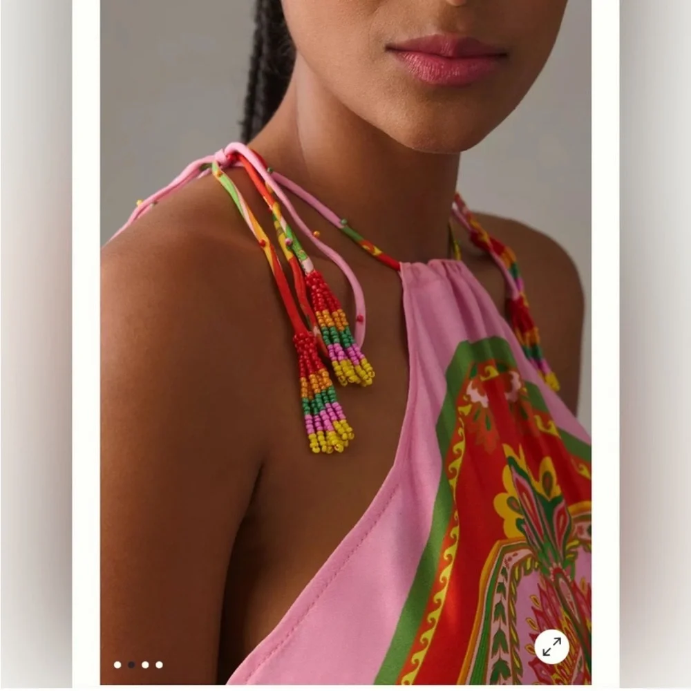 FARM Rio Beach Scarf Mini Dress Sz XS - Picture 2 of 7